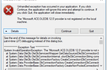 เข้าโปรแกรมแล้วขึ้น Open Database Error: 5 The ‘Microsoft.ACE.OLEDB.12.0’ Provider is not Registered